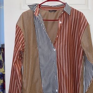 Tri color medium button down